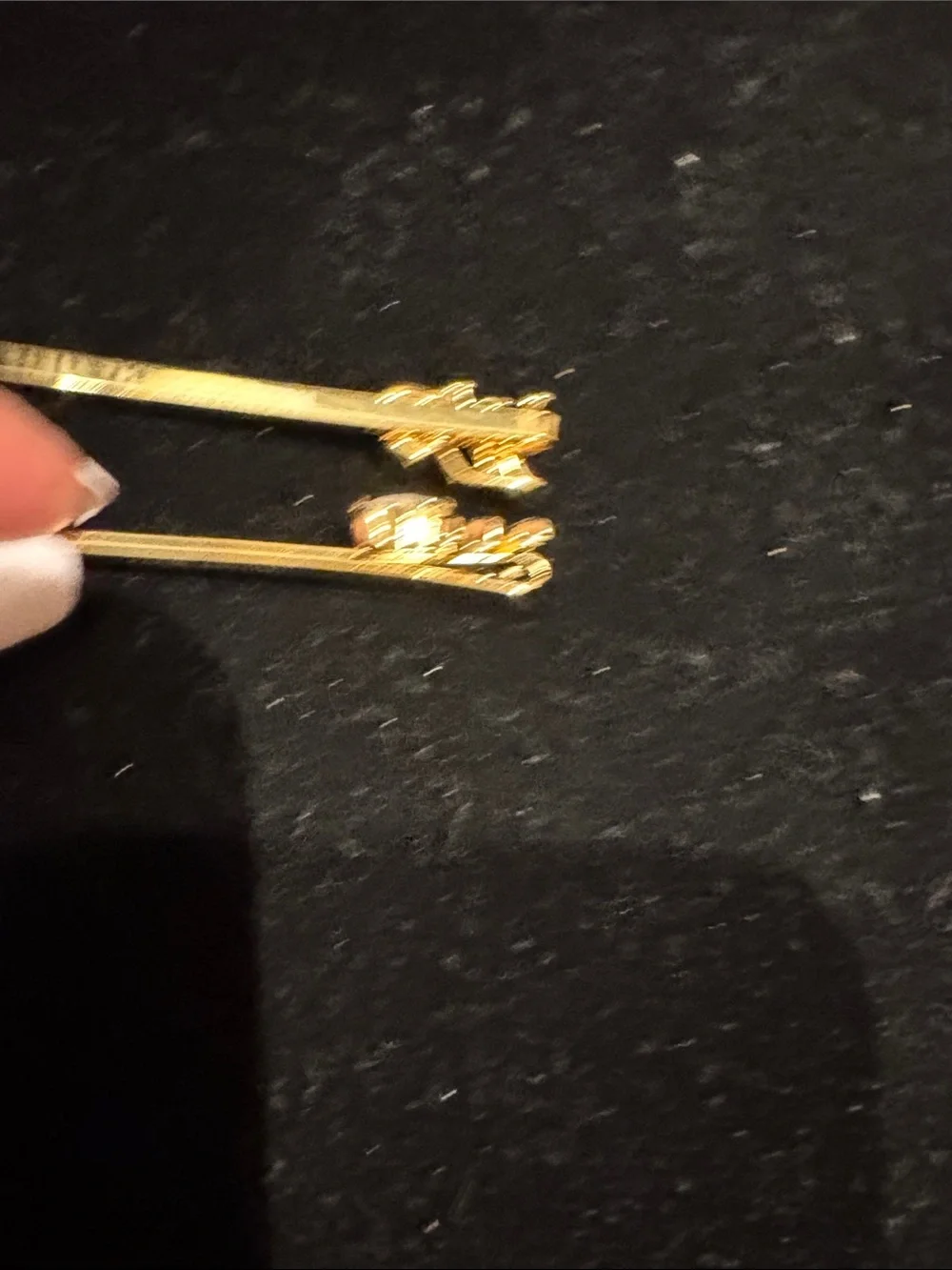 LV Fashion Gold & Bling Heart Hair Pin